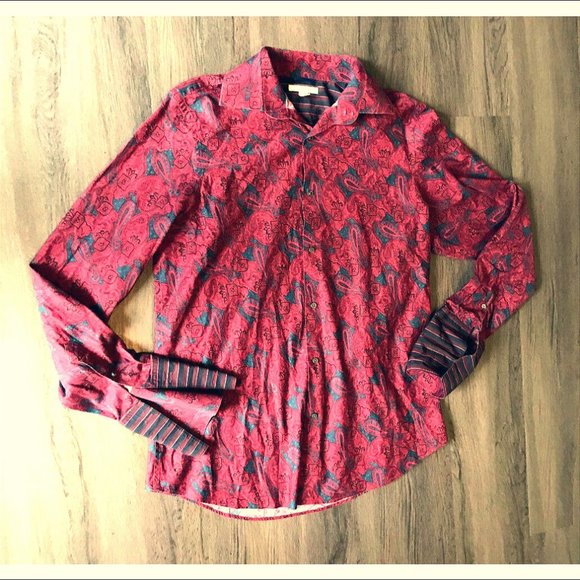 Banana Republic Other - Banana Republic Dark Red Paisley Button Up